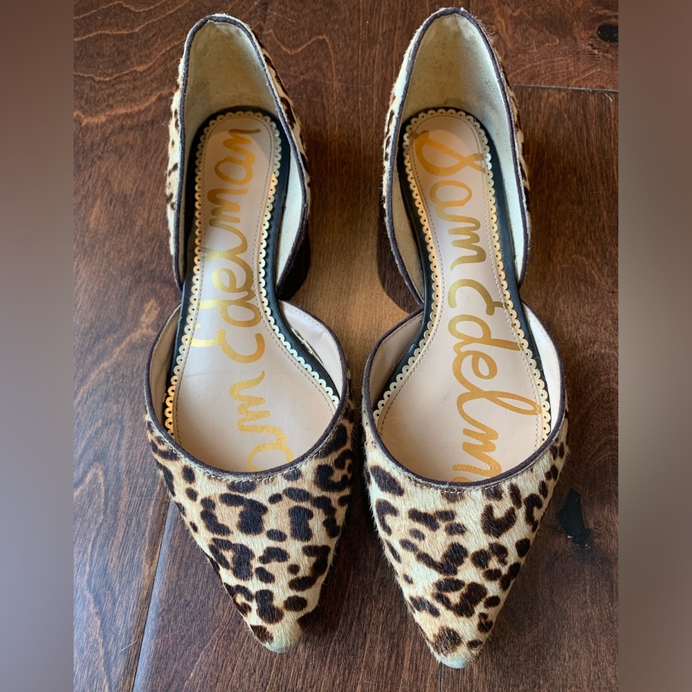 Sam Edelman Leopard Print Pointed Toe Flats - Picture 3 of 6